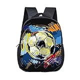 JTBDWOSK Cool Soccerly / Footbally Print Rucksack für 2-4 Jahre Kinder Kinder Schultaschen Kleine Kleinkindtasche Kindergartentaschen 44' L x 28' H x 13' B 3D gedruckter Schulrucksack Lunch Bag