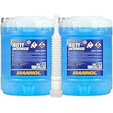 MANNOL 2 x10 Liter, 4011 Antifreeze AG11 (-40) Longterm Kühlerfrostschutz Blau verdü