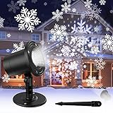 KOICAXY Schneeflocken Projektor Wasserdichte LED Schneefall Projektions Drehlichter Indoor Outdoor Schneefall Schneefall Projektor Lampe für Scheinwerfer Dekor, Urlaub, Hochzeit, Party, Hallow