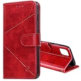 nancencen Kompatibel mit iPhone 11 Pro Max (6.5') Handyhülle, Elegante Modisch Schutzhülle mit [Kartenfach] [Standfunktion] Premium Dünne Lederhülle, Magnetisch Folio Flip Case Tasche - R