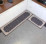 Teppichboden Küche Bodenmatte Lange Griffige Wasserabsorbierende Anti-Öl-Fußmatte Home Bad Tür Haustür Teppich,Grau,45X120+50X180