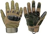 Xnuoyo Gloves Gummi Hart Vollfinger und Halbe Fingerhandschuhe Touchscreen Handschuhe für Motorrad Radfahren Jagd Klettern Camping (L, Armeegrün)