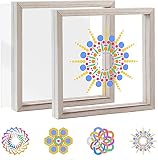 Pajaver Glasmalerei DIY Kit Fensterbilder Mit 2 Bilderrahmen und 4 Mandala-Mustervorlagen Passend für Suncatcher Kit für Home Office Decor Zum Basteln und Aufhängen fü