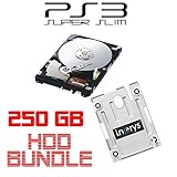 i.norys 250GB Festplatte für SONY PS3 Super Slim (12GB, CECH-400x) + Einbaurahmen + Handbuch/Manual + Positionsschraub