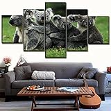 Wanddekoration 5 Bilder Vlies Leinwand 5 Teilig Bilder Wandbild HD Drucke Painting Koala Schönes Tier Poster Moderne Wandbilder Wohnzimmer Wanddekoration Desig