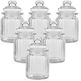 My-goodbuy24 6er Set Luftdichte Vorratsdosen mit Deckel Bonbonglas aus Glas Vorratsglas Bonboniere Vorratsbehäter Aufbewahrung 300ml - 13cm x 8cm x 8