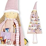 WOMA - Süßer DIY Adventskalender zum Befüllen Kinder & Erwachsene - Weihnachtselfe - 51 x 135cm - Weihnachtskalender zum Befüllen, Aufhängen & Verschenken - R