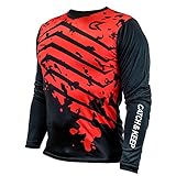CATCH & KEEP Torwarttrikot – Fußballtrikot Herren, Damen & Kinder Langarm – Torwartbekleidung/Sporttrikot/Fussballtrikot gepolstert ohne Rückennummer (Splash - Rot/Schwarz, L)
