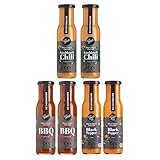 Gepp’s Feinkost Kleines Saucenvorratspaket I BBQ-, Black Pepper & Knoblauch-Chili Saucen-Paket I Besonders lecker zu Fleisch, Fisch, Gemüse, Kartoffeln – zum Grillen, Braten und Marinieren (A0038)
