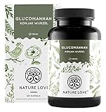 NATURE LOVE® Glucomannan aus der Konjak Wurzel - 120 Kapseln. 4000mg je Tagesdosis - Hochdosiert, vegan, in Deutschland p