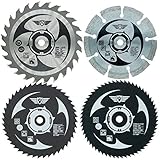 4 x Topstools CSK115_4 115mm 120mm 24T 44T 60T Diamant 9.5mm Loch HSS Sägeblätter Kompatibel mit Worx WorxSaw XL Worx WX427 WX429 400W 700W
