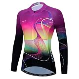 Fahrradtrikot für Damen, langärmelig, Rennrad, T-Shirt, warme Kleidung, Sport, Cf2415,