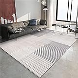 Teppich weiß Grauer Teppich, gestreiftes Sofa, modernes Bürostuhlkissen, schalldichter Teppich wohnzimmerteppich modern ,grau,40 x 60