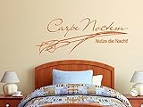 GRAZDesign Schlafzimmer Tattoo Wandaufkleber Carpe Noctem, Nutze die Nacht, Wandsticker Schriftzug Wand, Wandtattoo Cala Blume / 75x30cm / 074 Mittelg