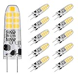 2W G4 LED Lampen, AUTING LED Leuchtmittel 3000K Warmweiß LED Birnen Glühbirne Ersatz für 20W Halogenlampen 12V AC/DC 360°Abstrahlwinkel Kein Flackern Nicht Dimmbar Energiesparlampe,10er Pack