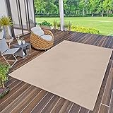 VIMODA Teppiche In- und Outdoor Flachgewebe Terrassen Natur Look In Grau & Beige, Farbe:Beige, Maße:160x220