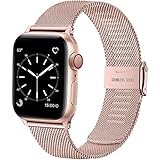 Wepro Ersatzarmband Kompatibel mit Apple Watch Armband 41mm 40mm 38mm für Damen/Herren, Mesh Geschäft Metall Uhrenarmband für Apple Watch SE/iWatch Series 7 6 5 4 3 2 1, 41mm 40mm 38mm/RoséR