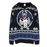 Marvel Comics Gift Herren Strickpullover Schwarz 4XL | Weihnachten Jumper hässlichen Strickjacke Fair Isle Kinder Weihnachten Geschenke Kinderkleidung