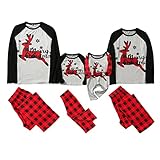 Weihnachts Pyjama Couple Weihnachtspyjama Familie Set 5 Schlafanzug Weihnachten Lang Outfit Winter Damen Herren Kinder Nachtwäsche Nachthemd Hausanzug Schlafanzüge Family Sleepwear S