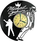 ANFDGD Michael Jackson Wanduhr Vinyl Schallplatte Retro,handgefertigte Wanduhr Geschenke,wanduhr Ohne Tickgeräusche (E)