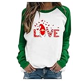 Damen Langarm Pullover Liebe Print Herz Sweatshirts Mit Kapuze Tops Bluse Pullover Herbst Hoodies Valentinstag Outfit Valentines Day Outfit Women Teen Girls Sweater Dresses Shirt Sw