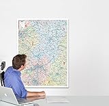BACHER Postleitzahlenkarte Hessen Maßstab 1:250 000, Papierkarte gerollt: Die Postleitzahlenkarte Hessen beinhaltet 1- und 2-stellige Postleitgrenzen ... Ortsteile mit der Sterndarstellung