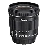 Canon Zoomobjektiv 9519B005AA EF-S 10-18mm F4.5-5.6 IS STM Ultra Weitwinkel für EOS (67mm Filtergewinde, Bildstabilisator), schw