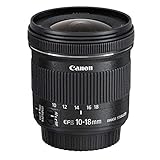 Canon Zoomobjektiv 9519B005AA EF-S 10-18mm F4.5-5.6 IS STM Ultra Weitwinkel für EOS (67mm Filtergewinde, Bildstabilisator), schw