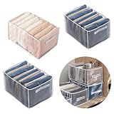 Thnkstaps Hosen Aufbewahrung, Faltbare Aufbewahrungsboxen für Jeans, Schubladen Organizer für Jean, zum Aufbewahren von Jeans Hosen Socken BH (Weiß, 7 Gitter + 9 Gitter + 9 Gitter)