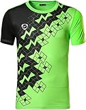 jeansian Herren Sportswear Dry Fit Sport Tee Shirt Tshirt T-Shirt Kurzarm Tennis Golf Bowling Tops LSL111 Green L