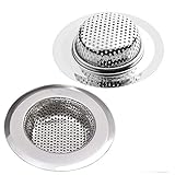 Fayomir Abflusssieb 2er Set, 7CM Edelstahl Küchen spüle Dusche Badewanne Abfluss Spüle Filter Sieb, 2 Stück Abfluss Sieb, Verschiedene Größen sind für Universal Sieb Dusche Abfluss 3.6 cm-11