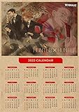 bailongma Japanische Klassische Anime Attack On Titan und 2022 Kalender Poster Home Room Decor Kunst Leinwand Malerei Poster A554 40×50CM Ohne R