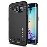 Spigen Rugged Armor Hülle Kompatibel mit Samsung Galaxy S6 Edge -Schw