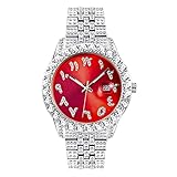 BAIYAN Herrenuhren Chronograph Arabisches Alphabet Zifferblatt ​Edelstahl Wasserdicht Uhr Herren Mit Kalender Datum Analog Quarzuhr Business Uhren Für Männer,R
