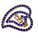 AWDIJF Pandora Fashion 925 Charm Ankunft Metall Liebe Herz Blau Kristall Sigma Gamma Rho Brosche Griechischer Buchstabe Sgrho Symbol Schwesternschaft Broschen Schmuck Für Geschenk