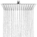 HAUSPROFI Duschkopf Regendusche Brause Bad Amatur, Dusche, Luxus Kopfbrause 12 Zoll Regenbrause Regenduschkopf, Eckig 304 Edelstahl poliert Spiegeleffekt hochglänzend (Eckig 30cm)