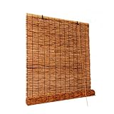 LYQCZ Bambusrollo Raffrollo Bambus, Retro Carbonization Natural Schilf Vorhang, Sonnenschutzrollos, Atmungsaktiv, Wand Hauptdekorationen, AußEnterrasse(40x60cm/16x24in)