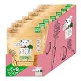 VEGDOG JERKEYS Hunde Snacks, 9 x 80gr, vegane Veggie Leckerlis, getreidefreie hypoallergene Hundekekse, vegetarische weich Chewies, Belohnung für Allergik