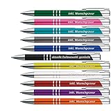 #teamludorf GAMMA Kugelschreiber mit Express Gravur - Personalisierte Kugelschreiber aus Metall - 11 Farben & 20 Schriftarten Verfügbar (Mix, 10)