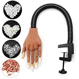 Nagel übungs Hand mit 400pcs Ersatznägel, Professionelles übungsmodell Nägel Übungshände Training Hand für Nagelkunst Maniküre Tool, B