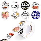 500 Stk 4cm Inspirierende Sprüche Rolle Aufkleber Selbstklebend Motivation Stickers aus Kunstdruckpapier Dekorative Sticker für Geschenk Briefumschlag Geschenktüten Scrapbook Notizbuch usw. (8 Stil)