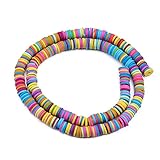 LQKYWNA 10pcs Tonperlen, Farbige Weiche Keramik Handgefertigt Handwerk Perlen Spacer Bead DIY Schmuck Zubehör Perlendichtung für Schmuckherstellung DIY Halsketten Armb