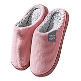 Uninevp Damen-Hausschuhe Winter Pantoffeln Memory Foam Antirutsch Pantoffeln Hüttenschuhe Plüsch Warme Slippers Hausschuhe Haushalt Männer Drinnen Geschenk Für Männer DrinnenRYTEJFES