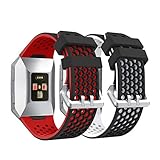 Syxinn Kompatibel mit Armband Fitbit Ionic Armband, Ersatz Uhrenarmbänd Strap Weiches Silikon Sportarmband Erstatzband für Ionic Watch (B, 2 Stück)