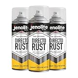 Jenolite Directorust Canariengelb Sprühfarbe, direkt auf Rost, Grundierung, Grundierung und Decklack, seidenmatt, 3 x 400 ml (RAL 1018)