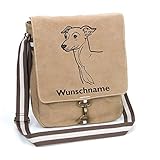 Italienisches Windspiel Italian Greyhound Schultertasche Umhängetasche Tasche mit Hundemotiv und Namen p