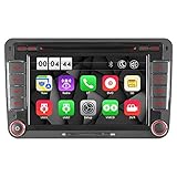 HTparts 16GB Radio mit Navigation DVD GPS für VW Golf 5 6 Passat B6 Skoda Seat 2 DIN Autoradio Bluetooth VMCD 7 Zoll RDS Canb