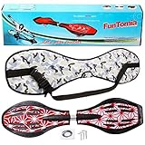 FunTomia Waveboard Original Mach1 Kugellager inkl. Tasche und CD (Verschiedene Farbdesigns) (Rot - Weiß)