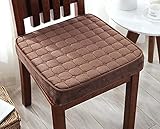 Xpnit Dickes Stuhl-Sitzkissen, quadratisch, 40/45/50 cm, Stuhl-Sitzkissen, Sitzkissen für Auto, Esszimmer, Innenbereich, Garten (45 x 45 cm, Kaffee)