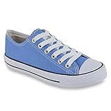 stiefelparadies Damen Sneakers Sportschuhe Stoffschuhe Sportliche 33731 Hellblau Sky 36 F